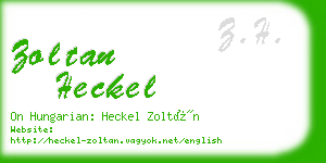 zoltan heckel business card